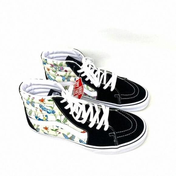 💖MEGA SALE💖VANS SK8-HI Men Butterfly Floral Black White VN0A5HXVUC0 Canvas - Picture 6 of 11